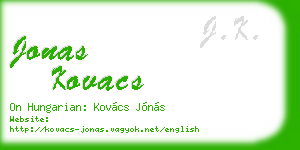 jonas kovacs business card