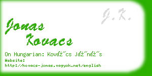 jonas kovacs business card